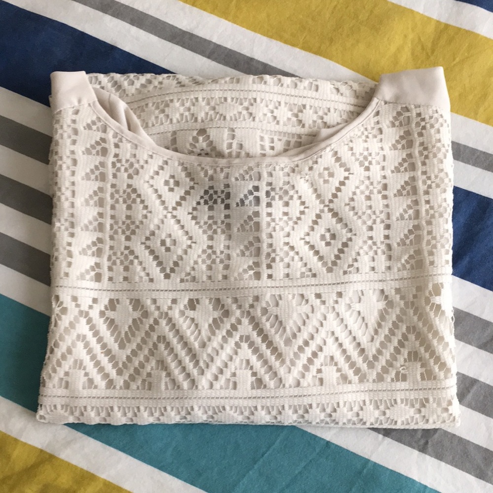 Cream crochet blouse